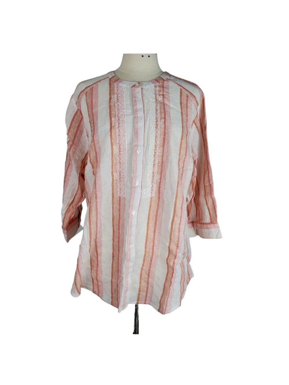 Lane Bryant Linen Blend Striped Blouse NWT Women’s Plus 18/20